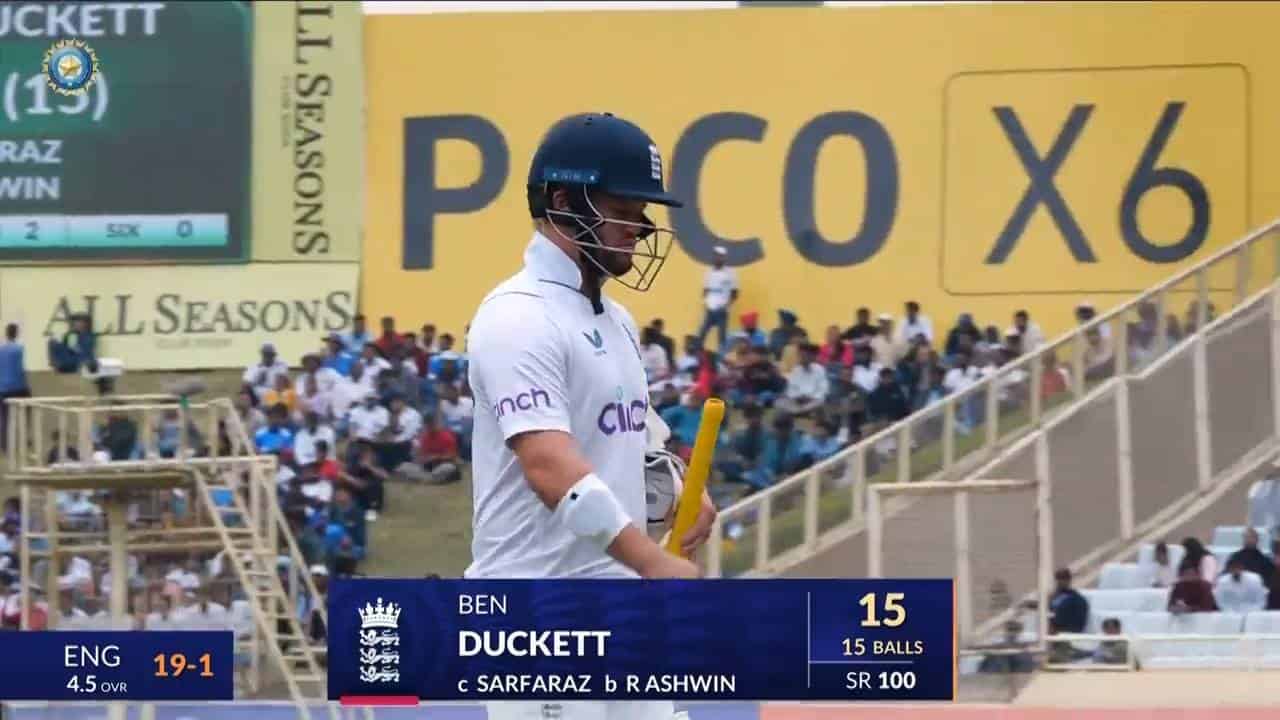 IND vs ENG 2024, 4TH Test: Ben Duckett Wicket