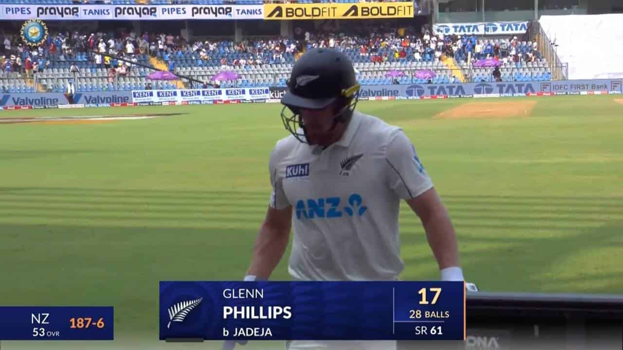 IND vs NZ 2024, 3rd Test: Glenn Phillips Wicket | BCCI.tv